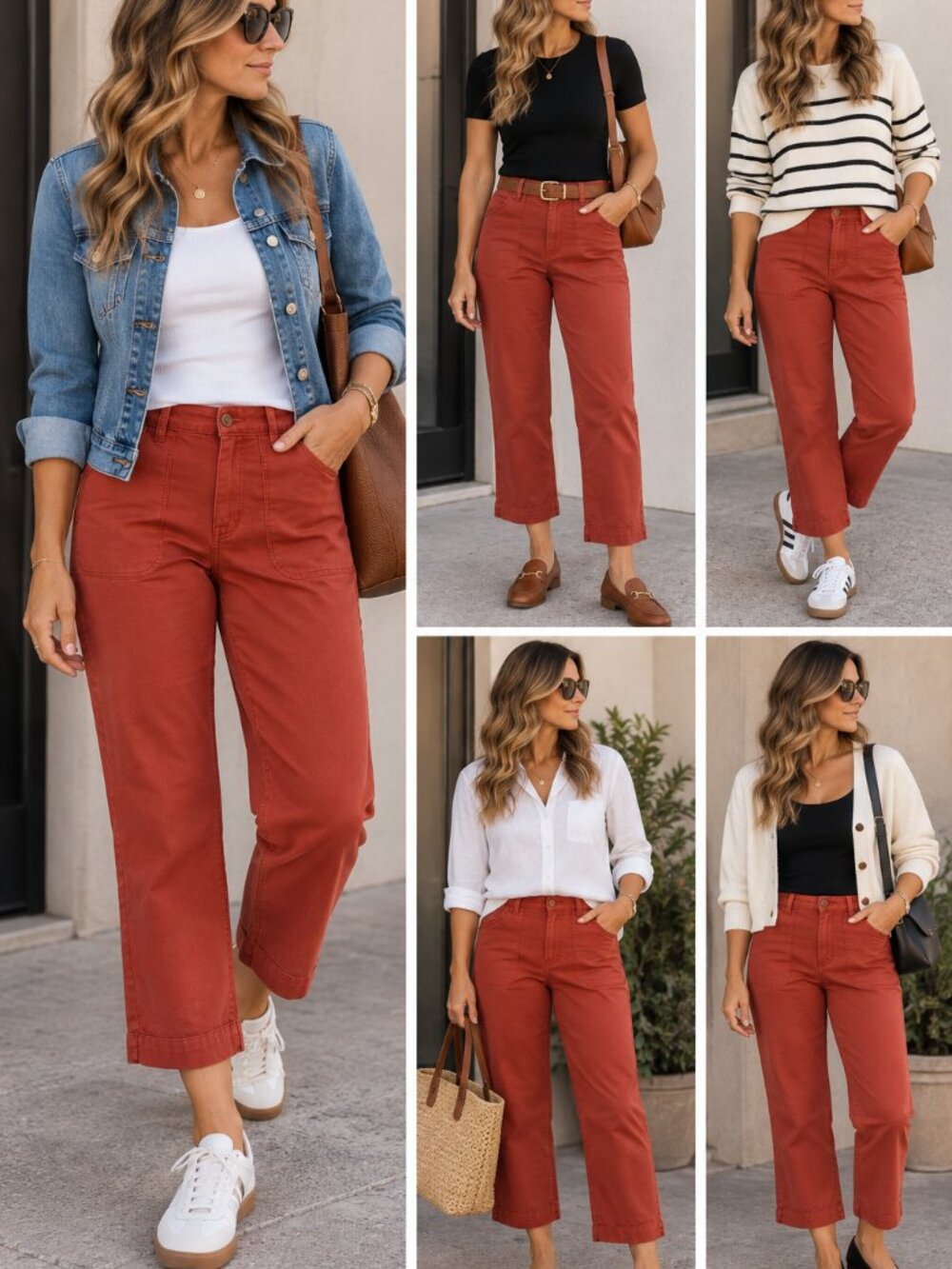 NYDJ Marilyn Crop Terracotta Orange Pants Size 8 Lift Tuck